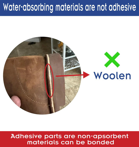 Brown leather shoe showing adhesive capability, highlighting 30G Shoe Glue Instant Bond Works Like A Charm For Shoes And Soles