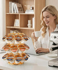 Rotating K Cup Carousel Holder 3 Tier Organizer That Fits 27 K Cups Spins 360 Degrees Anti Slip Base No Assembly Gold Finish