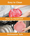 2 Pack Game Changing Reusable Silicone Air Fryer Liner For 3 To 5 Qt Easy Clean, shown being handwashed and in dishwasher