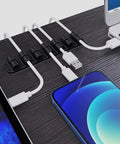 Upgraded Silicone Cable Clips Holder Self Adhesive Cord Management Organizer for Desktop in use with USB cables