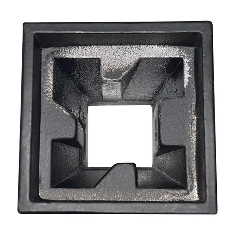 Flat Base Baluster Shoes For Half Inch Square Railings With Screws Satin Black Finish Set Of 30 top view square opening