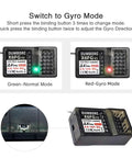 X6FG Built-In Gyro 6-Channel 2.4GHz RC Receiver For Dumborc X6 X4 X6PM-350 Transmitter in red gyro mode and green normal mode