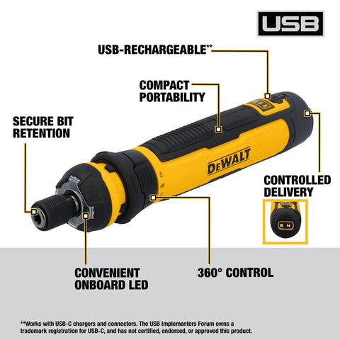 Compact Ergonomic 4V USB Rechargeable Cordless Screwdriver With 12 Bit Set LED Light FLEXDRIVE Control For Quick Home Repairs