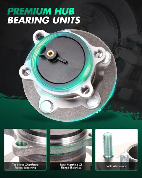 Rear Wheel Hub Bearing Assembly Kit 2 Pack Fits 2014 2015 2016 Mazda 3 With 5 Lug ABS OE 512523 Direct Replacement For Quick Bolt In And Smooth Ride Now