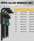 Torx Star Allen Wrench Set 11 Piece With Long Arm Wrenches And Extension Bar T10 Through T50 Heat Treated S2 Steel With Black Oxide Finish For Auto Motorcycle Home DIY Projects Pro Grade Heavy Duty Maintenance, T10-T50 sizes