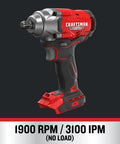 V20 Cordless Impact Wrench One Half Inch Bare Tool Only With Brushless Motor Beefy Torque Up To 275 Foot Pounds