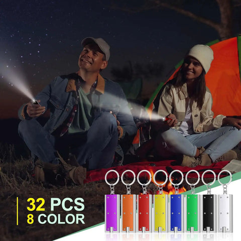 16 Pack Mini Keychain Flashlights, Ultra Bright LED Pocket Lights For Camping And Hiking, Emergency Ready, Everyday Carry Multicolor Compact Keychain Lights For Bags And Backpacks