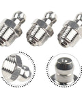 Top Tier Straight Hydraulic Grease Fitting Assortment Kit For M10 X 1mm Thread Made From Rust Resistant 201 Stainless Steel Ideal For Bearings Industrial And Farm Workshop Gear And Heavy Duty Maintenance Jobs, M10x1mm stainless steel grease fittings