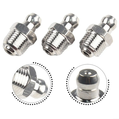 Top Tier Straight Hydraulic Grease Fitting Assortment Kit For M10 X 1mm Thread Made From Rust Resistant 201 Stainless Steel Ideal For Bearings Industrial And Farm Workshop Gear And Heavy Duty Maintenance Jobs, M10x1mm stainless steel grease fittings