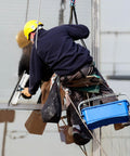 Worker using Heavy Duty 30KN Swing Swivel With Dead Silent 360 Rotation And Smooth Glide Design for cleaning windows.