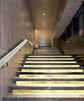 Custom Size Acrylic Staircase Handrails Transparent Non Slip Safety Guard Rails Heavy Duty Mounting Brackets on modern stairs