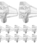 Clear Plastic Shelf Support Pegs Set Of 100 Self Locking Pins For Cabinet Shelves shown in transparent detail