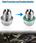 No Drill Oil Drain Plug Repair Kit M12x1.25 For Japanese Cars With Stainless Steel Bolt And Gasket Self Tapping Thread Fix For Stripped Holes, shown sealing repair