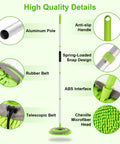 62 Inch Adjustable Car Wash Brush Kit with long handle, chenille microfiber scrub mitt, and scratch-free replacement head