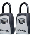 Key Lock Box For House Keys Outdoor Portable Lockbox With Resettable Four Digit Code Weather Resistant Durable Metal Body Holds Up To Five Keys 5400EC2 Black 2 Pack