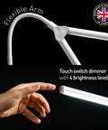 Duolamp Floor Lamp With Dual Heads, Standing Lamp For Living Room, flexible arm and touch control with four brightness levels