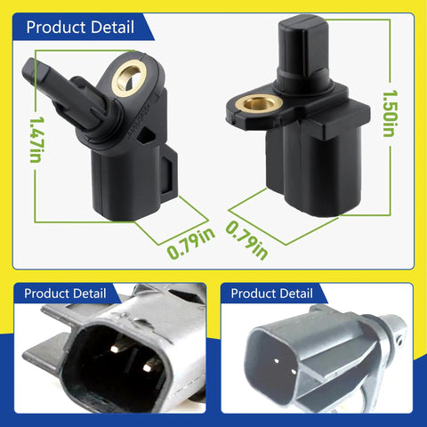 Plug And Play Abs Wheel Speed Sensor 4 Piece Kit Front Rear Left Right Compatible With Ford Focus Escape Cm Max Volvo C30 S80 Mkc Lincoln No Drama Smooth Ride Fix with dimensions displayed.