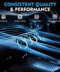 Interior car dashboard showing consistent quality, lower noise, and quicker cooling features of Heavy Duty Universal AC Compressor With Clutch Included For Quick Car Cooling Fixes Built Tough With Cast Aluminum Housing And Pregfilled PAG Oil Super Smooth Plug And Play Swap.
