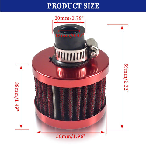 Red Air Filter Upgrade For 301cc 420cc Mini Bike Go Kart Engines, Fits CT200U CT200U-EX MB200 Baja Warrior And Honda GX160 GX200