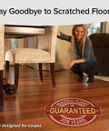 Woman installing Small Chair Leg Sliders Set Clear Stretchable Covers For Hardwood And Tile Floors Protect Floors From Scratches