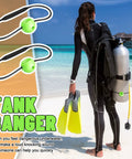 Dual Tank Banger Noise Maker for Divers on Gas Cylinder at Beach