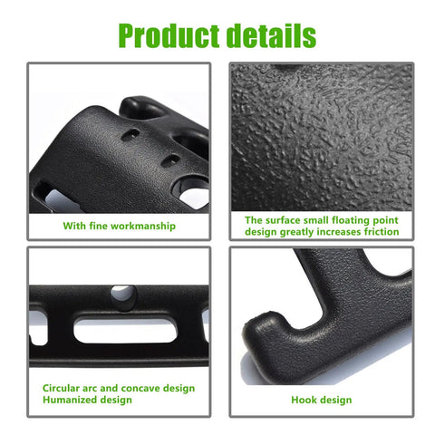 PVC Safety Grip Car Grab Handles For Kids And Seniors Universal Headrest Hook For Trucks SUVs And Cars Black Easy Install Anti Scratch Comfort Grip Design, black PVC hook close-up