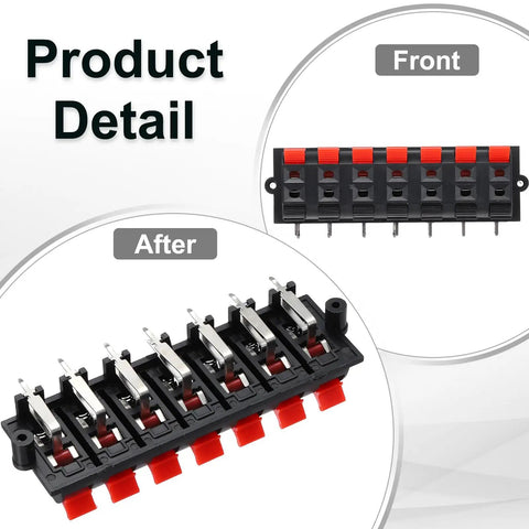 14 Way Spring Terminal Clip Push Release Connector Plate Jack Socket For Speaker Terminals Strip Block Test Clip WP14-03B 2Pcs