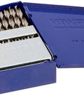 Open case displaying 60-Piece High Speed Steel Drill Bit Set With 118 Degree Chisel Point For General Purpose Drilling, Precision Hole Sizing