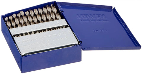 Open case displaying 60-Piece High Speed Steel Drill Bit Set With 118 Degree Chisel Point For General Purpose Drilling, Precision Hole Sizing