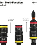 KNECT 23 Piece SAE Pass Through And Flip Socket Tool Set showing 3-in-1 multi-function socket mechanism.