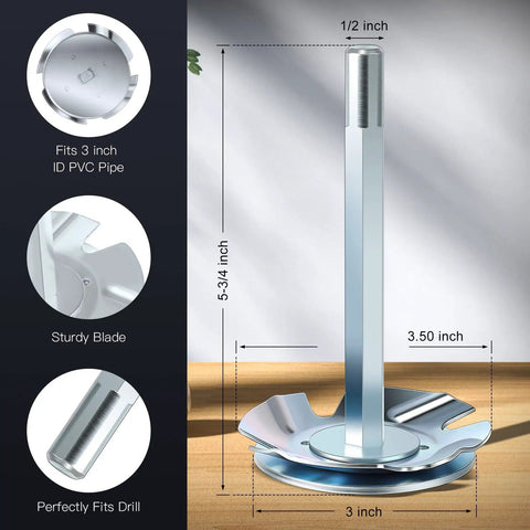 Pro Grade PVC Pipe Reamer For 1/2 Inch Fittings Inside Cutter Saver For Removing Hub Fits Speed Drill 3 Inch Reach Steel