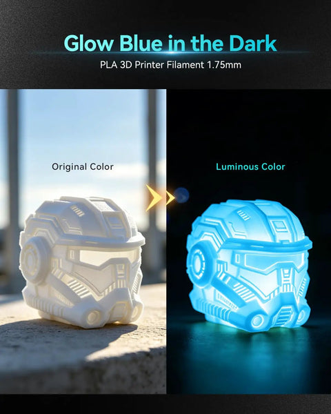 Glow In The Dark PLA Filament 1.75mm 4 Pack Bundle For 3D Printing Ultra Bright Long Lasting Phosphorescent Material UV Reactive No Cap This Stuff Glows Sick For Ambiance And Creative DIY Builds With Awesome Low Warping