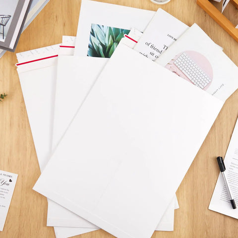 50 Pack Bulk Large Rigid Mailers 13 x 17.75 Inch Self Seal Cardboard Envelopes Stay Flat White Kraft For Art Prints Photos And Documents