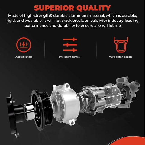 Premium Air Conditioner AC Compressor With Clutch For Hyundai Elantra 2014 2016 And Kia Forte 2014 2016 showcasing durable aluminum construction.
