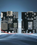 Front and back view of Bidirectional 22.5W Fast Charging Power Module With Digital Display For USB Devices Dope Auto Detect Current Safe Efficient Quick Charge Board For DIY Electronics Projects And Engineering Mockups showing digital display and connections
