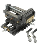 Heavy Duty 5 Inch Cross Slide Drill Press Vise For Woodworking Rock Solid Cast Iron Milling Fixture with adjustable cranks.