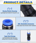 Product details of Two Pack Pneumatic Straight Fittings 0.24 Inch Tube OD Union Push To Connect Quick Connect Fittings Blue