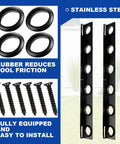 4 Pack 6 Hole Landscape Trailer Racks For Lawn Tools Shovel Holder And Hand Tool Organizer Fits Truck Bed Includes Rubber Grommets And Mounting Hardware Black Durable Construction