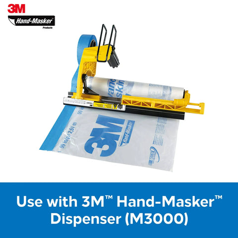 3M Hand Masker M3000 Dispenser with Pro Grade Masking Film For Indoor And Outdoor Use 72 Inch By 90 Foot Roll