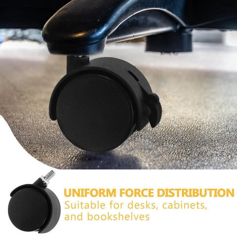 Rock Solid 2 Inch Universal Swivel Caster Wheel Set With M8 Threaded Stem Replacement For Office Chair Rolls Smooth As Butter dual locking for desks