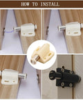 Installation guide for Top Shelf White Cabinet Push To Open Latches 8 Piece Set Dead Quiet Magnetic Door Damper Buffer.