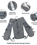 Ultra Lightweight Hydration Vest Backpack with 1.5L insulated water bladder, pockets, and breathable mesh for running and cycling gray