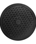 Top view of a black 12-inch Lazy Susan turntable, a part of Bulk 6 Pack Of Slick 12 Inch Black Lazy Susan Turntables For Pantry Cabinet Organization.