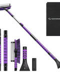 5 In 1 Ice Scraper And Extendable Snow Brush For Car Windshield With 47 Inch Reach 270 Degree Pivoting Brush Head and Bag