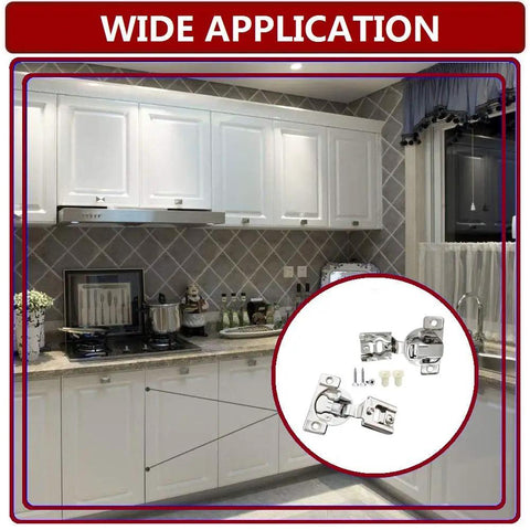 Kitchen with white cabinets displaying Fifty Pack Three Quarters Inch Overlay Two Dimensional Soft Close Hinges For Face Frame Kitchen Cabinets With Three Way Adjustment And Quiet Self Shut Door Damper 105 Degree Opening For Smooth Silent Cabinet Access