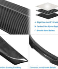 Detail view of Totally Rad Carbon Fiber Look Rear Trunk Spoiler Wing for 2014-2020 BMW 4 Series with UV coating and aerodynamic design.