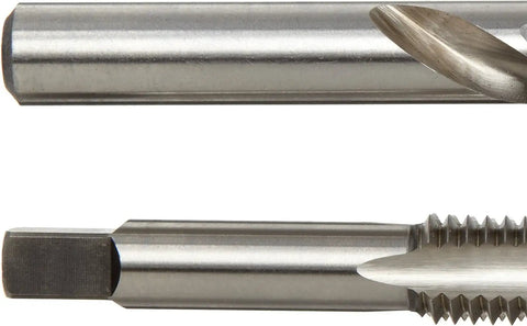 Close-up of HT18 Jobber Drill And Plug Hand Tap Set Fractional 18 Piece Kit for Metalworking with detailed drill and tap ends.