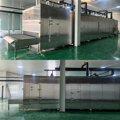 Top Shelf Industrial Tunnel Freezer With Sturdy Roller Conveyor Belt For Lightning Fast Individual Quick Freezing Of Prime Meat Seafood And Farm Fresh Veggies At Your Busy Food Shop, stainless steel design.