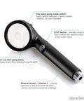 Matte black shower head featuring Upgrade Your Shower With Spa Like Ionic Filter To Soften Water, Boost Pressure, And Save Water, 3 In 1 Spray.