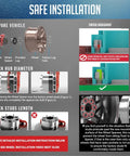 Safe installation guide for 2 Pcs Atv Utv Wheel Spacers 4X156 1 Inch Thick 6061 T6 Aluminum 130Mm Hub 3/8 Studs.